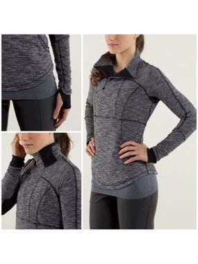 Lululemon Athletica Base Runner 1/2 Zip gray 8